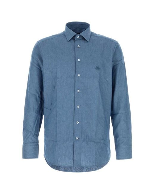 Etro Blue Regular Shirt for men