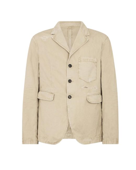 DSquared² Natural Solid Notched Lapel Blazer for men
