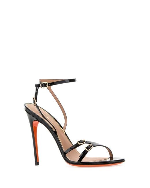 Santoni White Solid Open Toe Heels