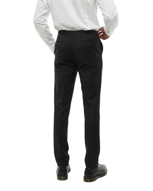 Corneliani Black Flat Front Pants for men