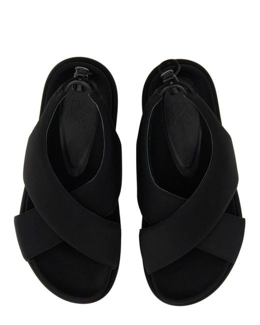 Gia Borghini Black Solid Carryover Sandals