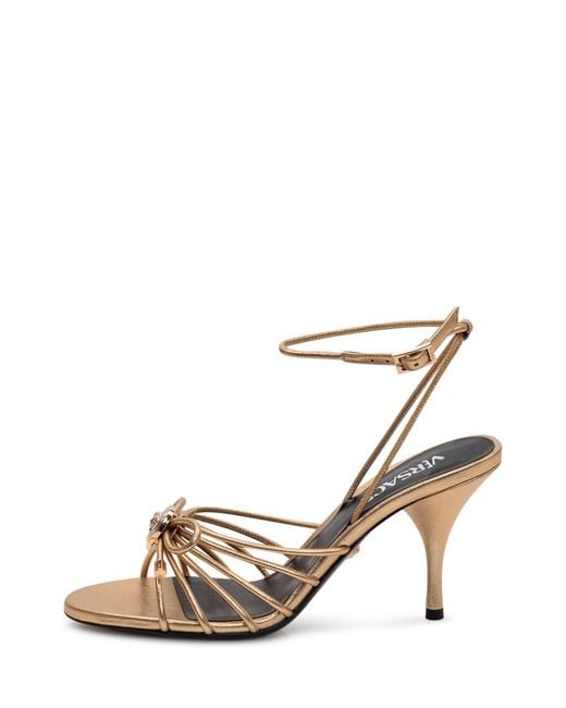 Versace Metallic Ankle-Strap Heels
