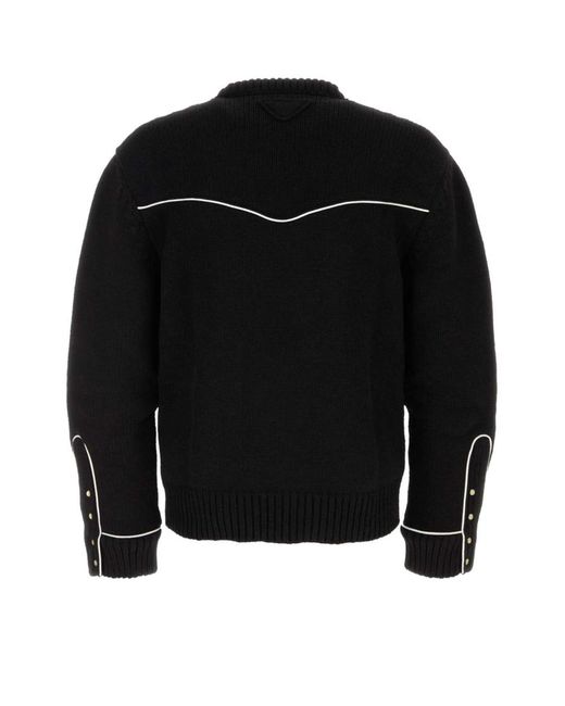 Prada Black Wool Sweater for men
