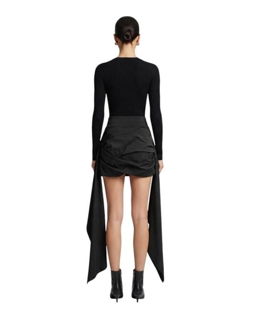 The Attico Black Solid Mini Skirt
