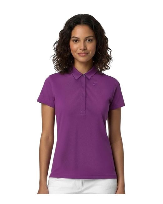K-Way Purple Solid Shirt Collar Polo