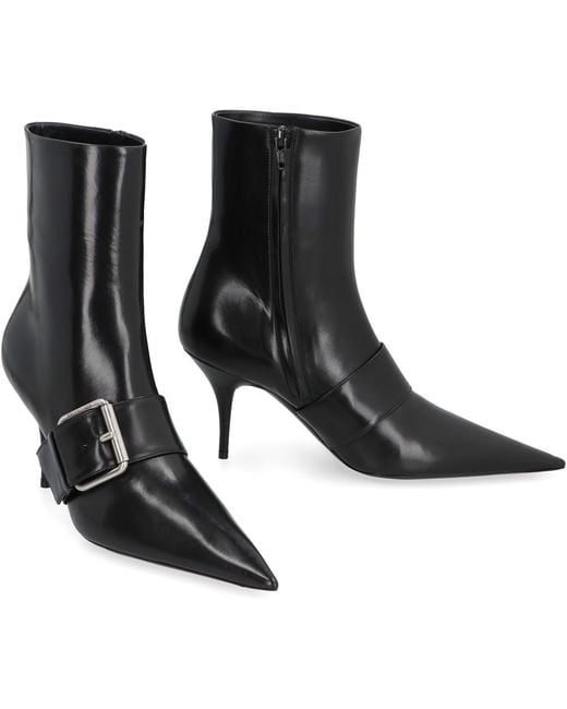 Balenciaga Black Solid Pointed Toe Boots
