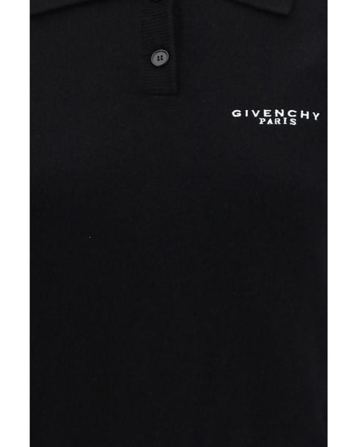 Givenchy Black Logo Button Down Collar Sweater