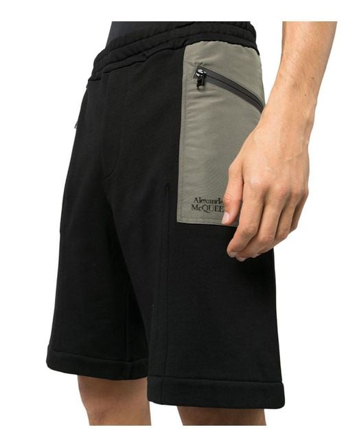 McQueen Black Regular Shorts for men