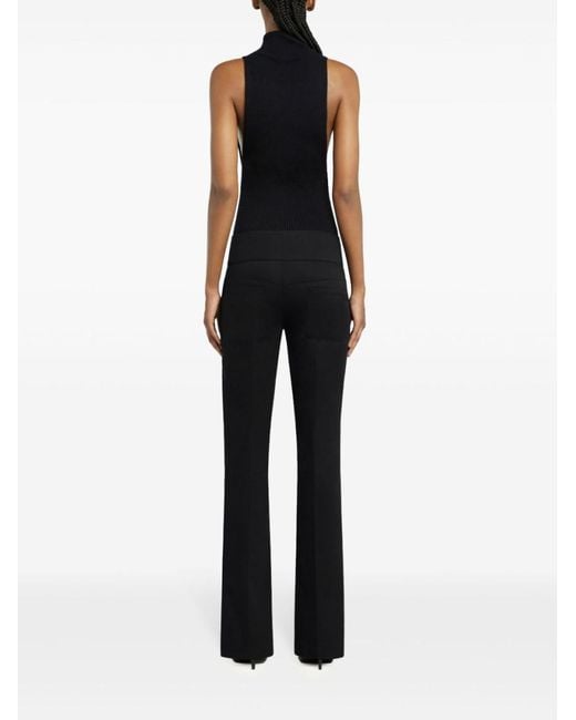 Courreges Black Ribbed Tank Top