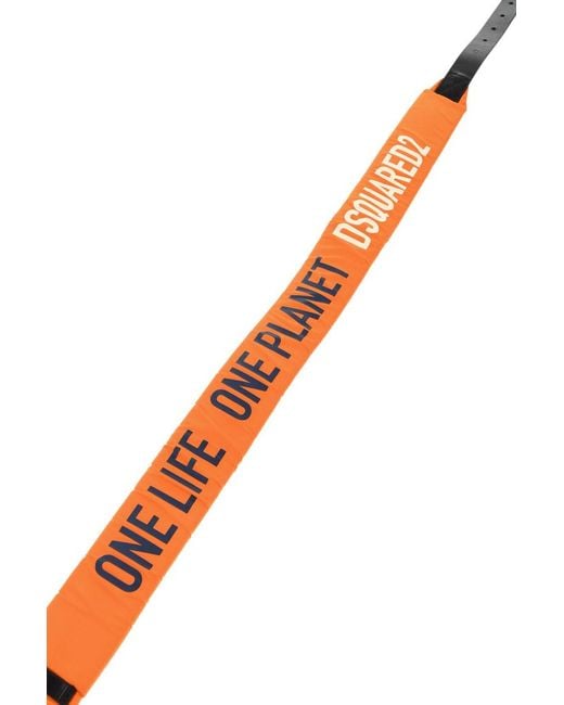DSquared² Orange Logo Belt