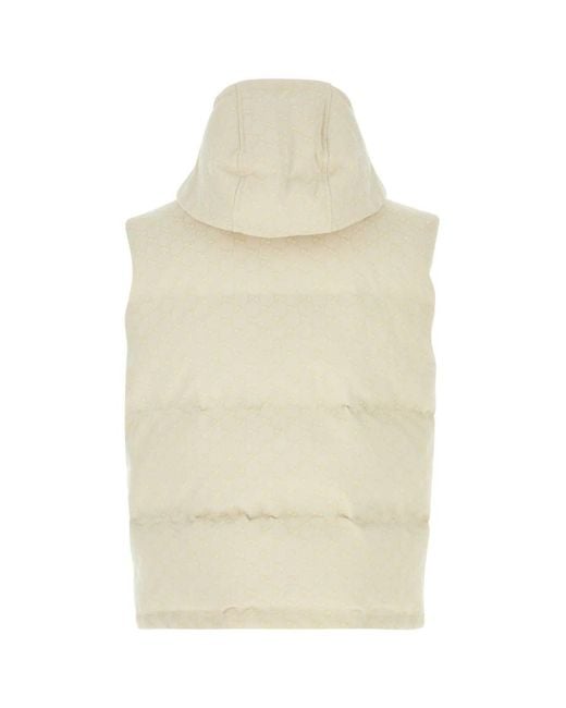 Gucci Natural Ivory Cotton Blend Down Jacket