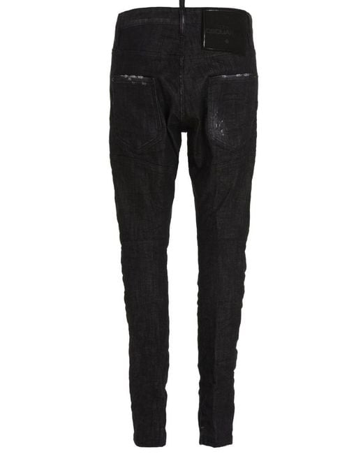 DSquared² Black Mid Rise Jeans for men