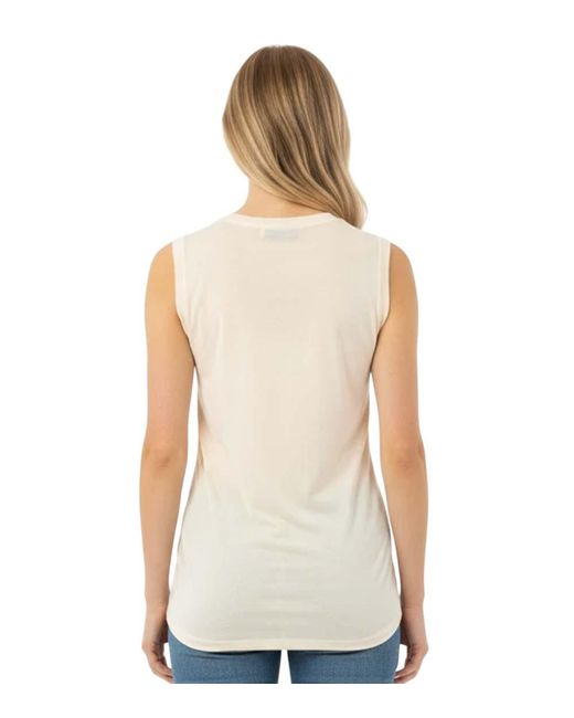 DURAZZI MILANO Natural Solid V-Neck Top