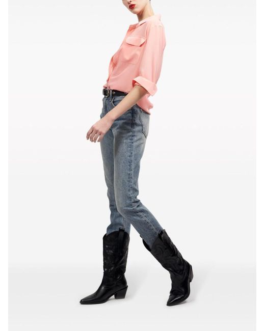 Equipment Pink Signature Silk Shirt