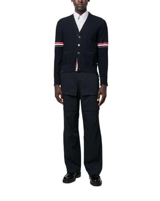 Thom Browne Blue Stripes Cardigans for men