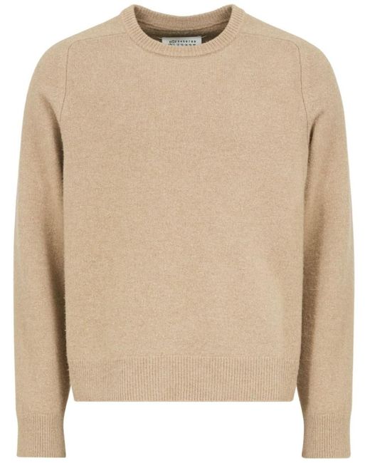 Maison Margiela Natural Crew-Neck Wool Jumper for men