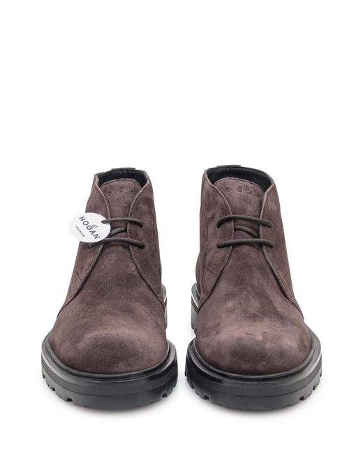 Hogan Brown Solid H673 Boots for men