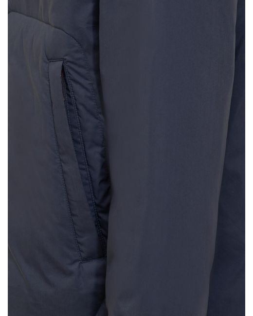 Moncler Blue Solid Hood Jacket for men