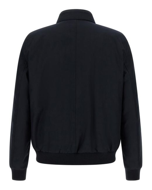 Moorer Blue Solid Mandarin Collar Jacket for men