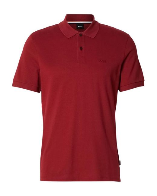 Boss Red Cotton Solid Polo for men
