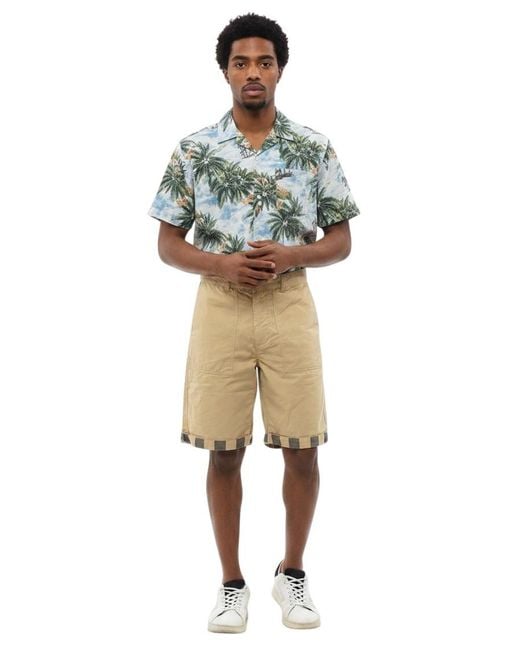 Woolrich Natural Relaxed Solid Shorts for men