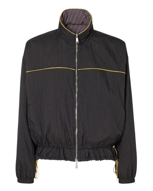 Fendi Black Solid Reversible Jacket for men