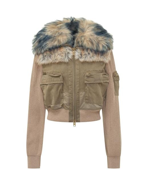 DIESEL Natural Removable Collar Jacket