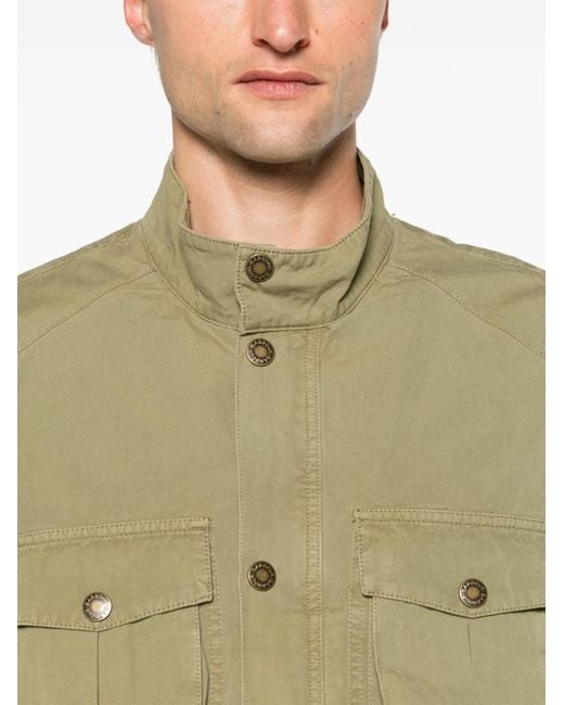 Barbour Green Cotton Jacket With Multiple Cargo Pockets for men