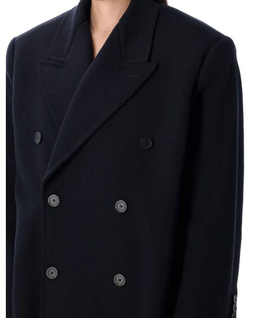 Balenciaga Blue Oversized Double Breasted Coat