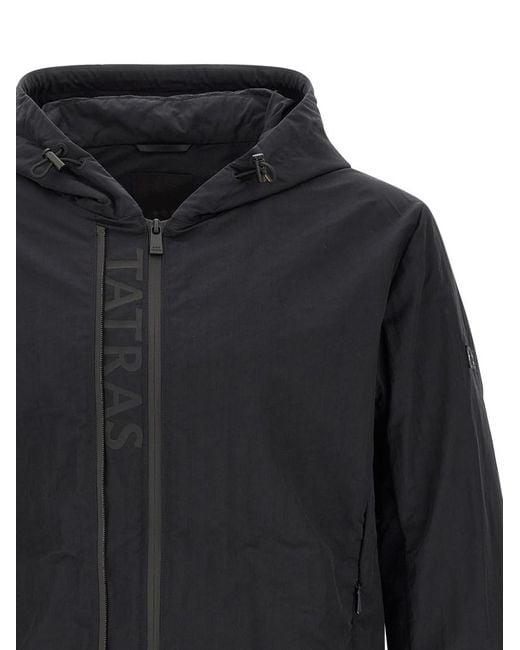 Tatras Black Solid Hood Jacket for men