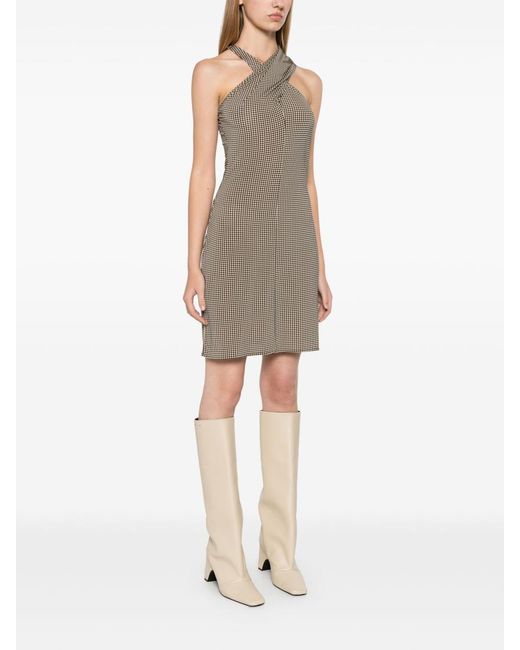 Courreges Gray Criss-Cross Jersey Mini Dress