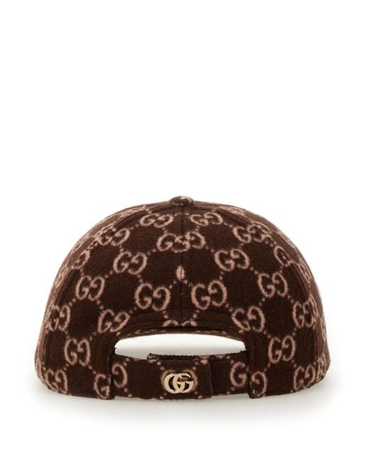 Gucci Brown Gg Logo Baseball Cap