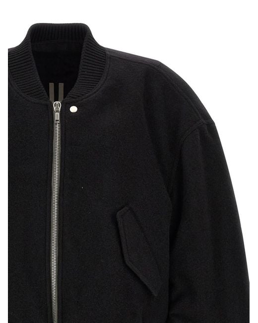Rick Owens Black Solid Wool Jacket for men