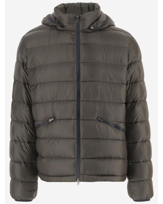 Herno Gray Nylon Padded Down Jacket for men