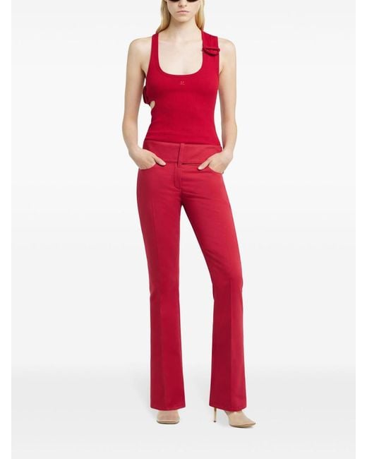 Courreges Red Bootcut Trousers