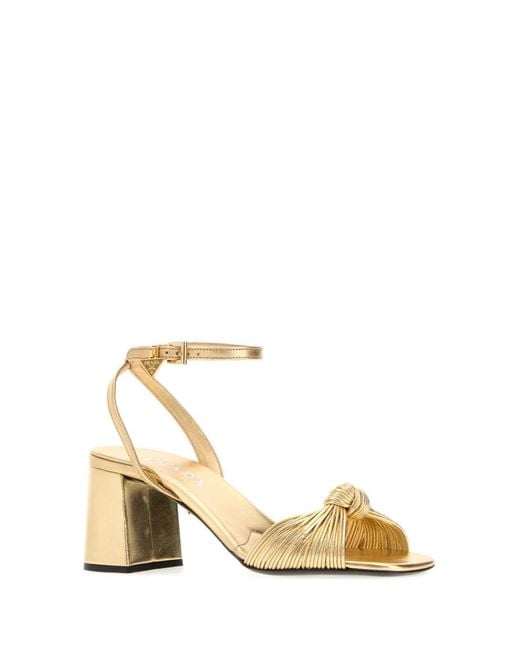Prada Natural Platinum Solid Heels