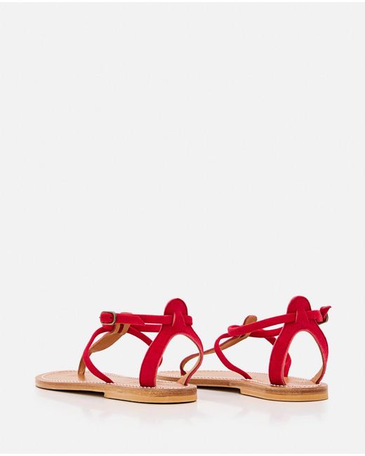 K. Jacques Red Suede Sandals