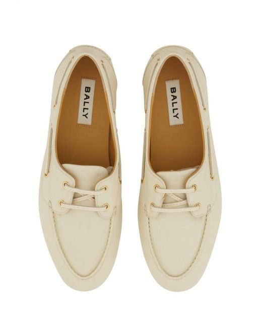 Bally White Pathy" Moccasins
