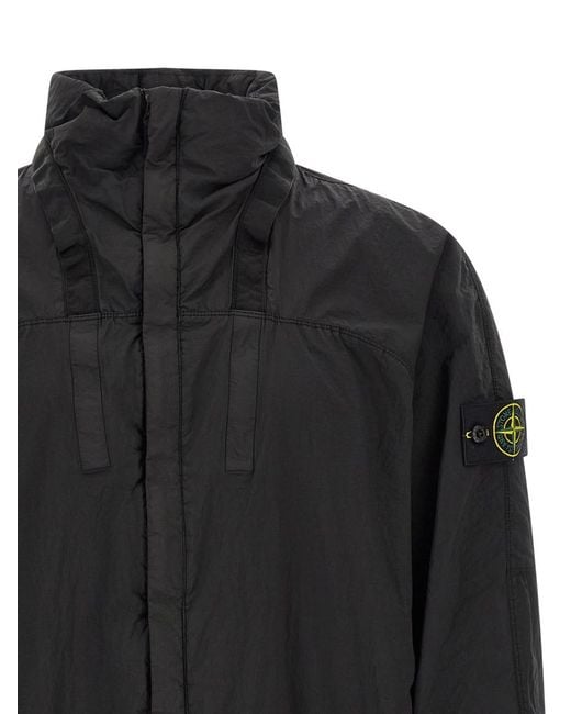 Stone Island Gray Solid Logo Jacket for men