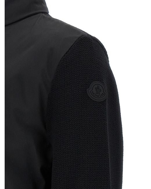 Moncler Black Matt Effect Cardigan for men