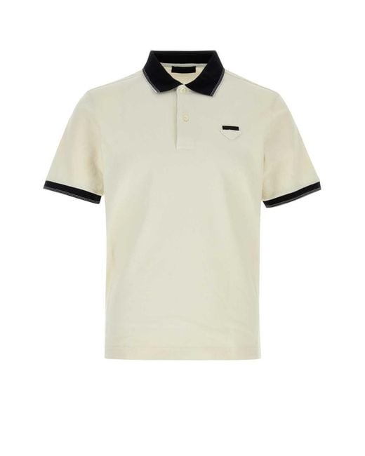 Prada White Logo Polo for men