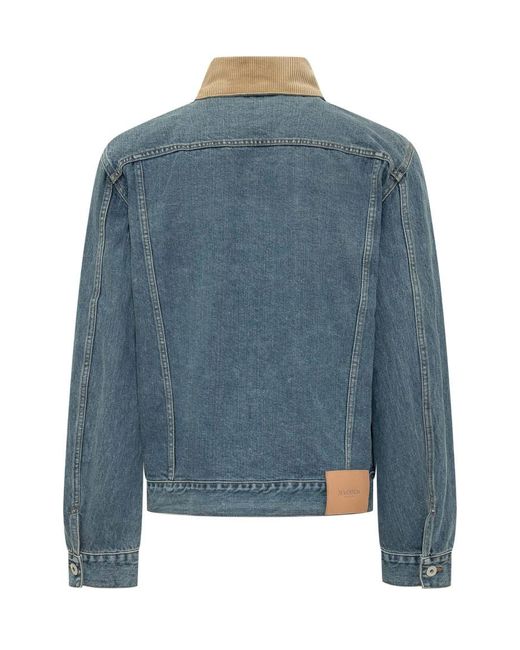 J.W. Anderson Blue Solid Shirt Collar Jacket for men