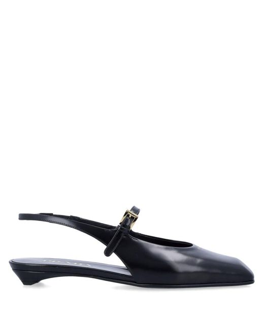 Prada White Slingback Ballet Flats