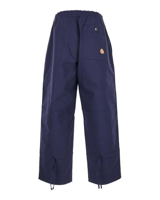 Moncler Blue Elastic Waist Pants for men