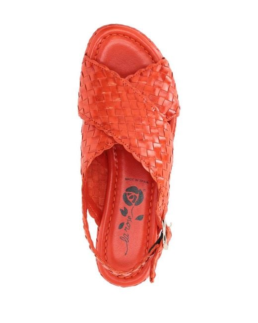 LA ROSE Red Woven Heels