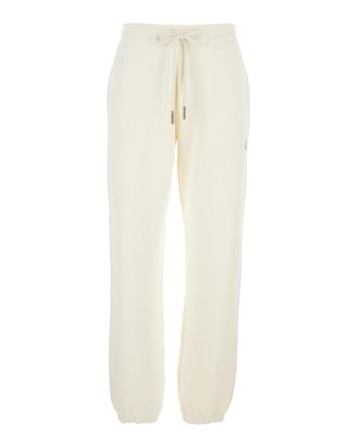 Moncler White Relaxed Joggers Pants