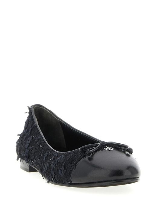 Tory Burch Black 'Cap-Toe' Ballet Flats