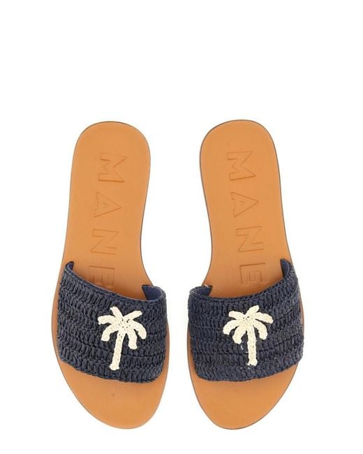Manebí Blue Braided Flats
