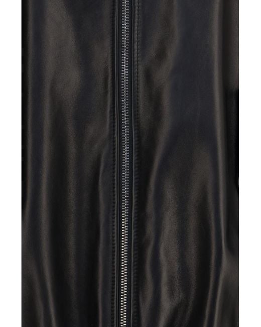 Brunello Cucinelli Black Solid Mock Collar Jacket