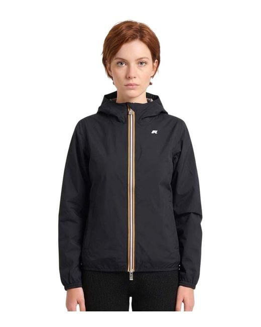 K-Way Blue Solid Hood Jacket